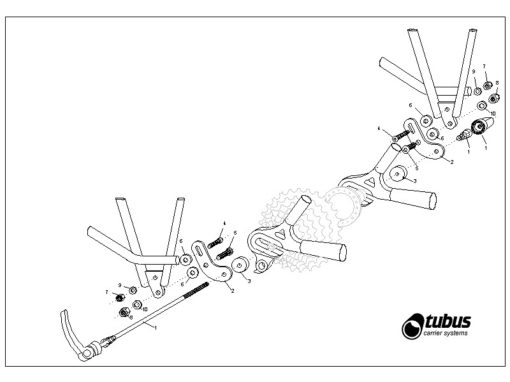 Tubus Adapter Set For QR-Axle Mounting (rear carrier)